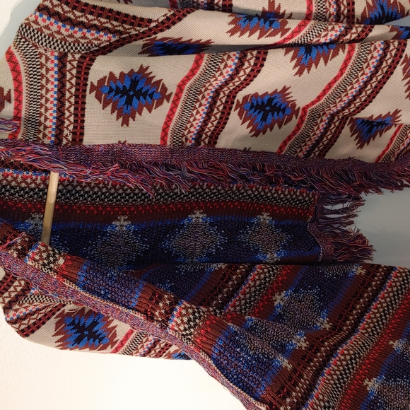 Kersh Aztec print open front cardigan with tassels size XS - Picture 5 of 16